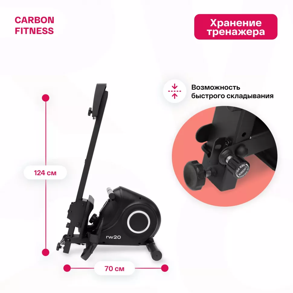 Гребной тренажер домашний Carbon Fitness RW20